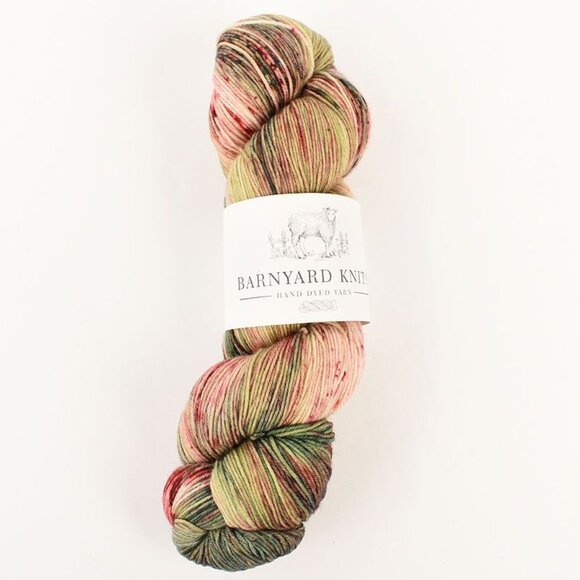 Barnyard Knits Hand Dyed Yarn Sock Weight SW Merino & Nylon 463 Yds Poinsettia - Picture 1 of 3